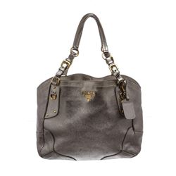 Prada Silver Metallic Vitello Daino Hobo Bag