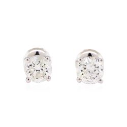 1.05 ctw Diamond Stud Earrings - 14KT White Gold