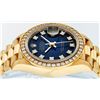 Image 8 : Rolex Ladies Quickset 18K Yellow Gold Blue Vignette And Diamond Datejust Wristwa