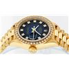 Image 9 : Rolex Ladies Quickset 18K Yellow Gold Blue Vignette And Diamond Datejust Wristwa