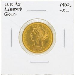 1902-S $5 Liberty Head Half Eagle Gold Coin