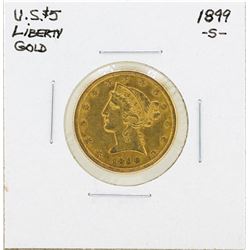 1899-S $5 Liberty Head Half Eagle Gold Coin