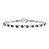 Image 1 : 8.12 ctw Sapphire And Diamond Bracelet - 14KT White Gold