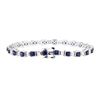 Image 2 : 8.12 ctw Sapphire And Diamond Bracelet - 14KT White Gold
