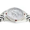 Image 6 : Rolex Mens Stainless Steel Meteorite Diamond Ruby Datejust Wristwatch