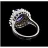 Image 3 : 3.60 ctw Tanzanite and Diamond Ring - 14KT White Gold