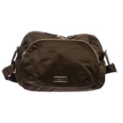 Aguis B. Voyage Dark Green Nylon Messenger Handbag