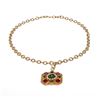 Image 1 : Chanel Gold and Multicolor Glass Stones Gripoix Long Necklace