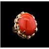 Image 1 : 14KT Rose Gold 20.93 ctw Coral and Diamond Ring