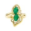 Image 2 : 0.90 ctw Emerald And Diamond Ring - 14KT Yellow Gold