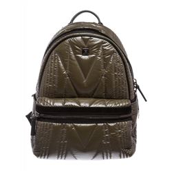 MCM Green Quilted Kissen Backpack