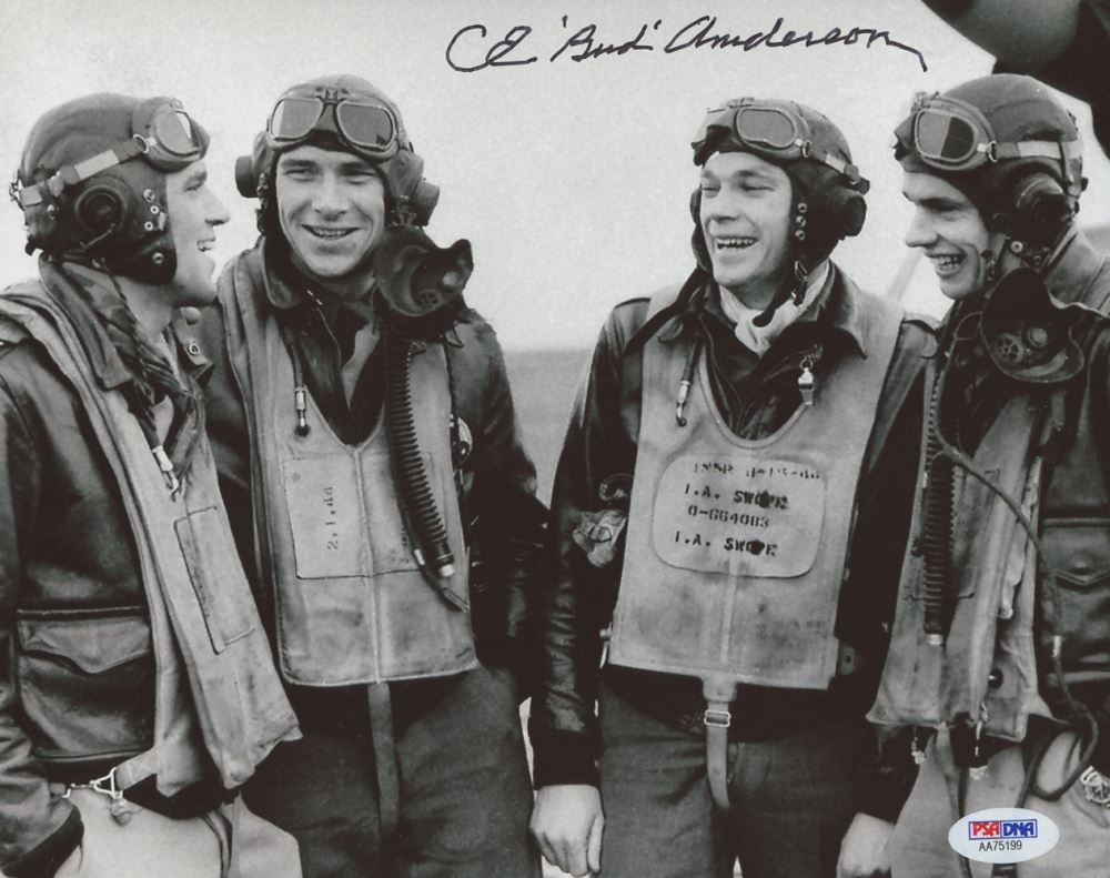 Clarence Emil Bud Anderson Signed 8x10 Photo PSA COA 