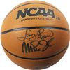 Image 1 : Magic Johnson  Larry Bird Signed Basketball (Steiner COA)