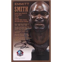 Emmitt Smith Signed LE Pro Football Hall of Fame Bronze Bust Collector Card (HOF COA)