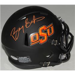Barry Sanders Signed Oklahoma State Cowboys Matte Black Speed Mini Helmet (Schwartz COA)