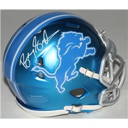 Barry Sanders Signed Lions Blaze Mini Speed Helmet (Schwartz COA)