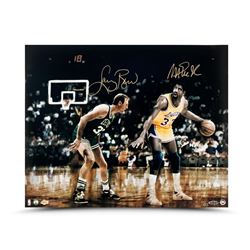 Magic Johnson  Larry Bird Signed "Lakers vs Celtics" LE 16x20 Photo (UDA COA)