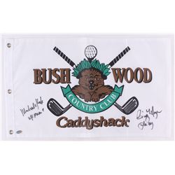 Cindy Morgan  Michael O'Keefe Signed 12x20 Caddyshack Gopher Logo Bushwood Flag Inscribed "Lacey"  "