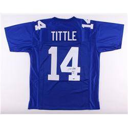 Y. A. Tittle Signed Giants Jersey Inscribed "HOF 71" (Schwartz COA)