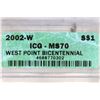 Image 3 : 2002-W WEST POINT COMMEMORATIVE DOLLAR ICG MS70