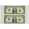 Image 1 : 2-2003-A $1 FRN'S LOW CONSECUTIVE SERIAL 'S UNC