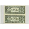 Image 2 : 2-2003-A $1 FRN'S LOW CONSECUTIVE SERIAL 'S UNC