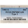 Image 3 : 1981-S TYPE I KENNEDY HALF DOLLAR PCGS PR70 DCAM