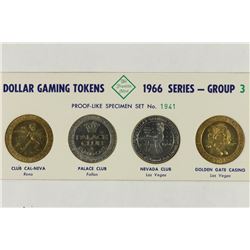 4-DOLLAR GAMING TOKENS 1966 SERIES GROUP 3 (PFL)