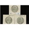 Image 1 : 1964 & 2-1964-D 90% SILVER KENNEDY HALF DOLLARS