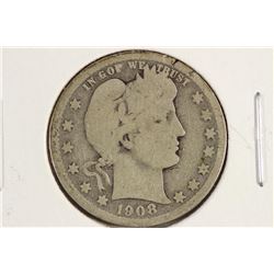 1908-D BARBER QUARTER