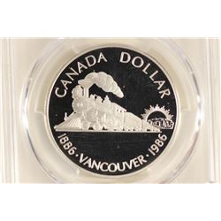 1986 CANADA VANCOUVER SILVER DOLLAR PCGS PR69 DCAM