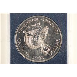 1983 CANADA EDMONTON SILVER DOLLAR (PF LIKE)