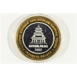 CASINO $10 SILVER TOKEN (UNC) 2002 IMPERIAL PALACE