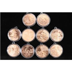 10 AMERICAN WILDLIFE SERIES COPPER ROUNDS