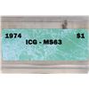 Image 3 : 1974 IKE DOLLAR ICG MS63