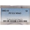 Image 3 : 1883-O MORGAN SILVER DOLLAR PCGS MS63