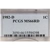 Image 3 : 1982-D LINCOLN CENT PCGS MS66RD