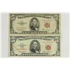 Image 1 : 1953-C & 1963 $5 US NOTES RED SEALS