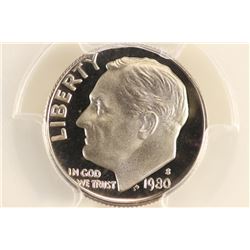 1980-S ROOSEVELT DIME PCGS PR70 DCAM