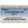 Image 3 : 1981-S TYPE I JEFFERSON NICKEL PCGS PR69 DCAM
