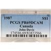 Image 3 : 1987 CANADA JOHN DAVIS SILVER DOLLAR PCGS PR69