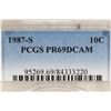 Image 3 : 1987-S ROOSEVELT DIME PCGS PR69 DCAM