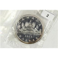 1963 CANADA SILVER DOLLAR UNC
