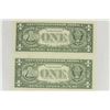 Image 2 : 2-2003-A $1 FRN'S LOW CONSECUTIVE SERIAL 'S UNC