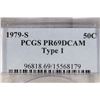 Image 3 : 1979-S TYPE I KENNEDY HALF DOLLAR PCGS PR69 DCAM