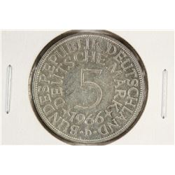 1966-D GERMAN SILVER 5 MAKRS