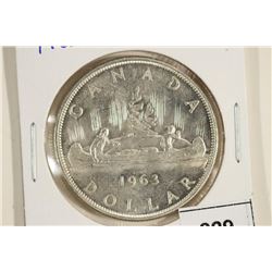 1963 CANADA SILVER DOLLAR UNC