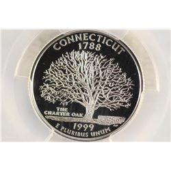 1999-S SILVER CONNECTICUT QUARTER PCGS PR69 DCAM