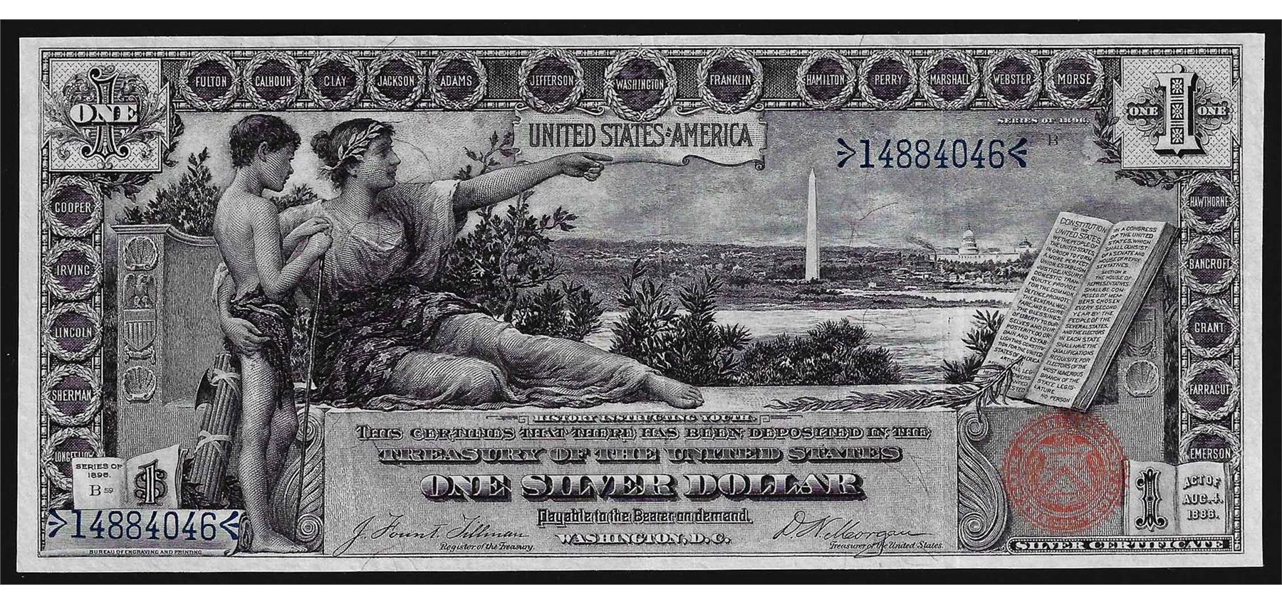 1896 $1 Educational Silver Certificate Note
