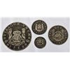 Rare Set of 4 Spanish Pillar Coins 1740-1758